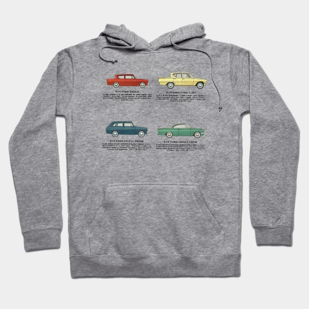 FORD ANGLIA - CONSUL - CAPRI - brochure Hoodie by Throwback Motors